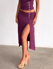 ALYSSA HI LO SKIRT - PLUM