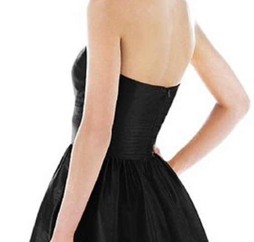 A-line Off-The-Shoulder Short/Mini Satin Prom Dresses With Pocket
