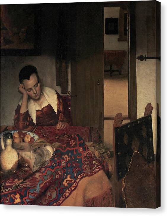 A Maid Asleep - Canvas Print