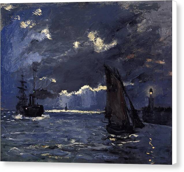 A Seascape, Shipping by Moonlight - Canvas Print