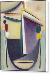 Abstract Head, Black-Yellow-Purple - Canvas Print