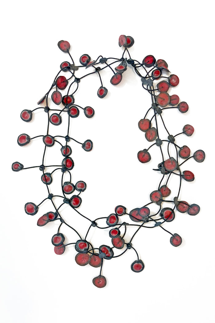 Annemieke Broenink Dubbel Pop Dot Necklace Red