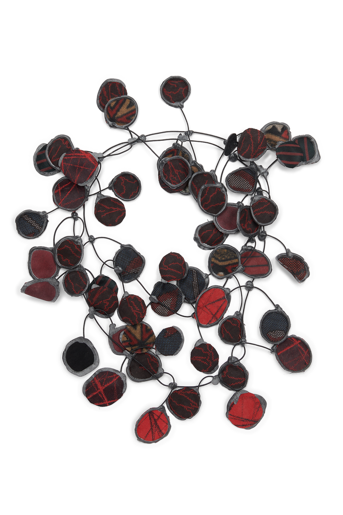Annemieke Broenink Vintage Kimono Necklace Burgundy
