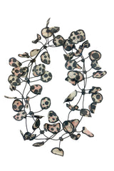 Annemieke Broenink Vintage Silk Kimono Lining Necklace Pink Flower Polka Dot