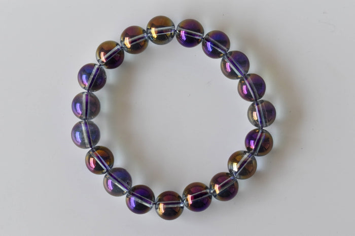 Aura Quartz Amethyst Bracelet(Intuition and Self- Healing).