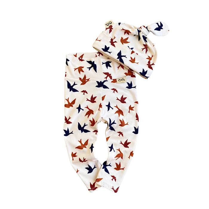 Autumn Birds Leggings and/or Knot Beanie