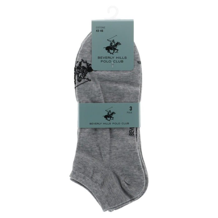 Image 3 : Détail de la semelle et du talon des chaussettes courtes Beverly Hills Polo Club homme blanches — Delvale