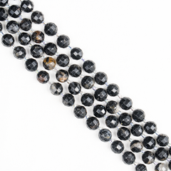 Black Tourmaline Faceted Prism Cut Beads for Jewelry Making
