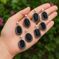Black tourmaline Pendants – Natural Crystal Pendants Healing Gemstone Pendants