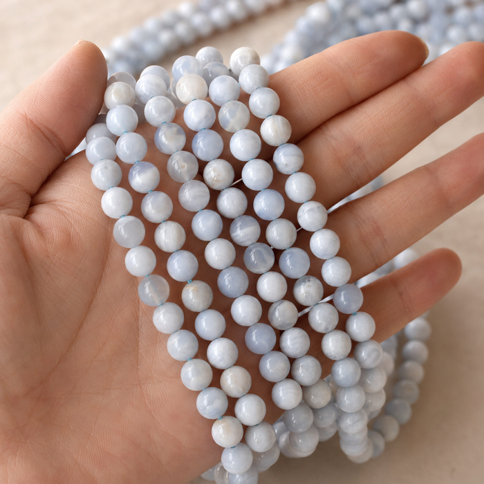 Blue Lace agate Beads, Natural Round Crystal Beads 4mm to 10mm