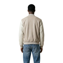 Bomber varsity Antony Morato homme beige – vue dos rapprochée manches contrastées crème