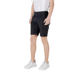 Bermuda Boss homme noir vue de dos — poches arrières et tombé structuré