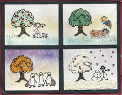 Boy/Snowman Rubber Stamp 2131D
