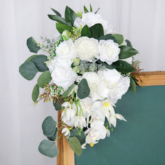 Bulk 11" White Rose and Orchid Cascading Bridal Bouquet Wedding Bouquet Wholesale
