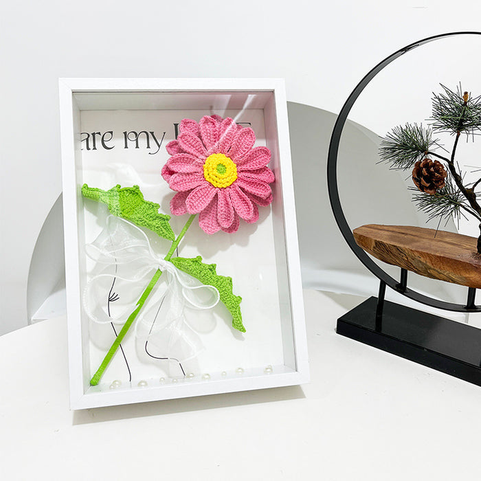 Bulk 12" Knitting Crochet Flower Cosmos Photo Frame Handmade Gifts Wholesale