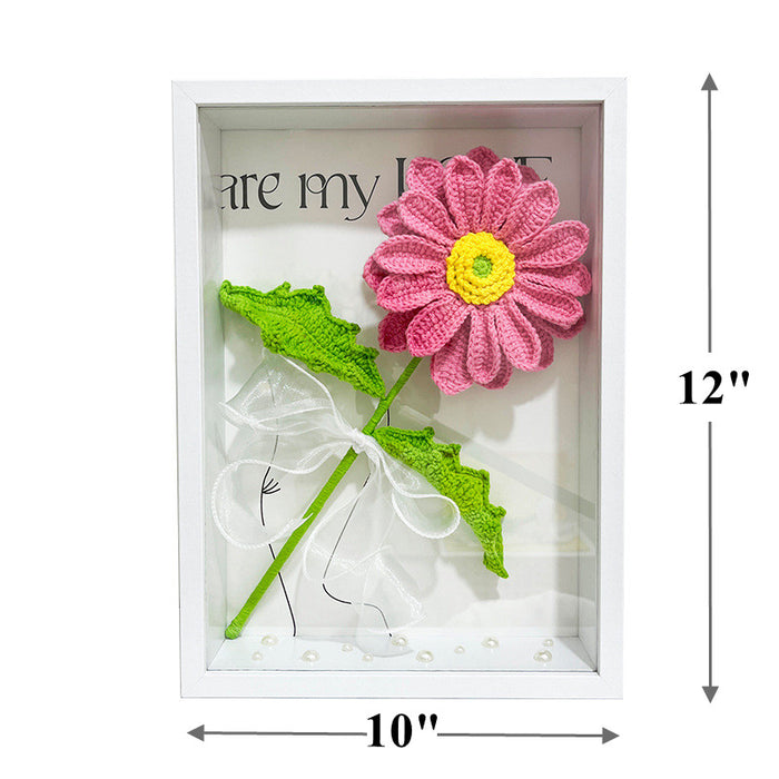 Bulk 12" Knitting Crochet Flower Cosmos Photo Frame Handmade Gifts Wholesale