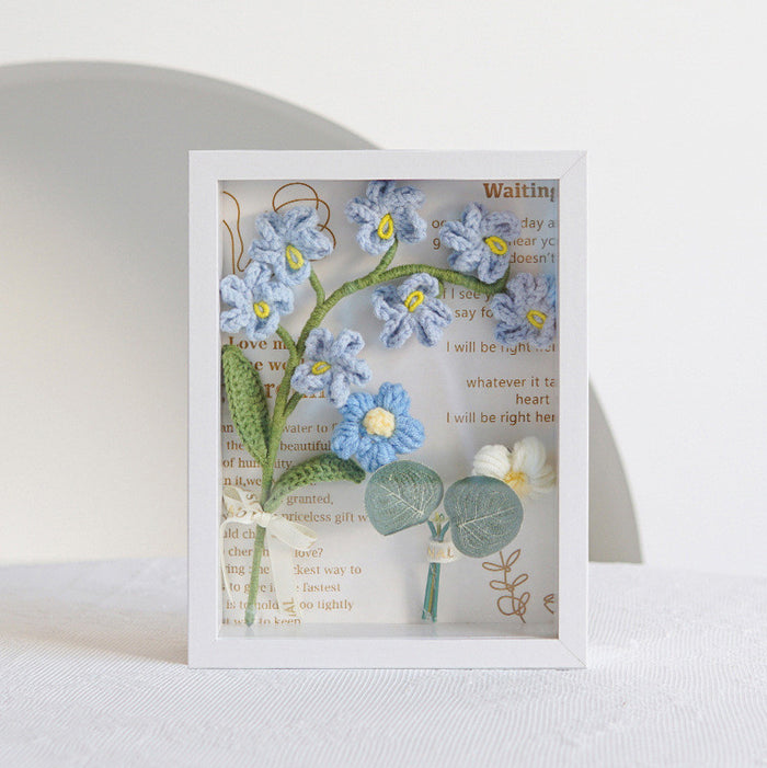 Bulk 17 Styles Handmade Gifts Knitting Flower Photo Frame Crochet Wedding Bouquet Wholesale