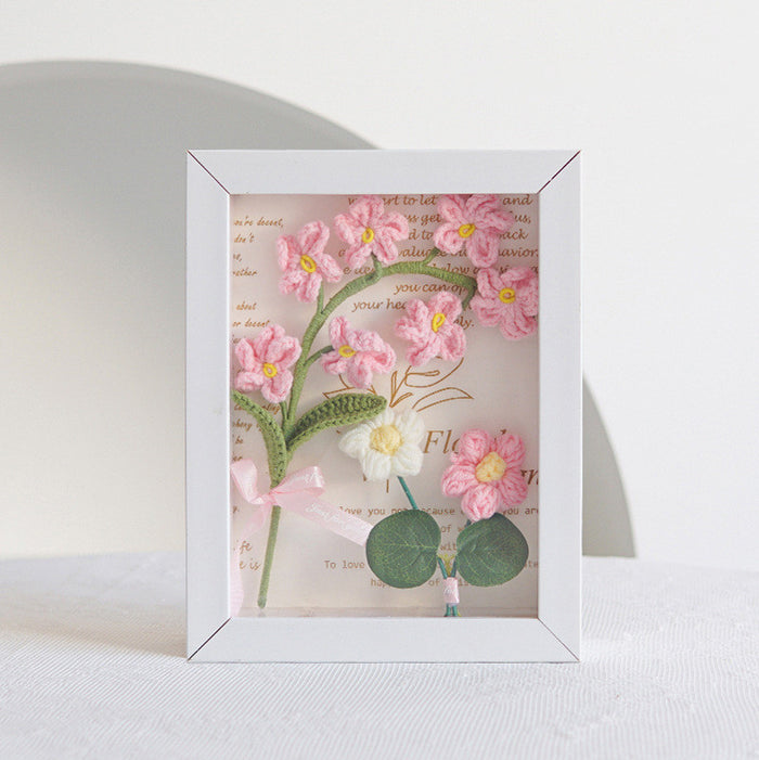 Bulk 17 Styles Handmade Gifts Knitting Flower Photo Frame Crochet Wedding Bouquet Wholesale