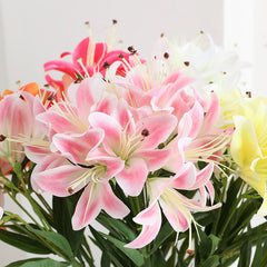 Bulk 28" Tiger Lily Lilies Bush Real Touch Flowers Artificial Wholesale