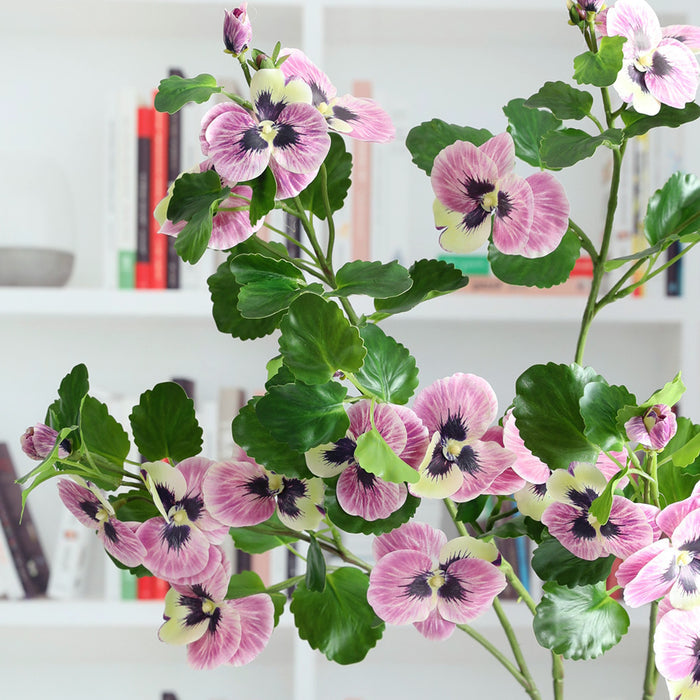 Bulk 34" Pansy Flowers Real Touch Stem Artificial Floral Wholesale