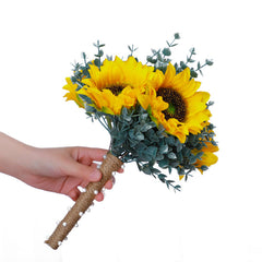 Bulk 7" Sunflower Bridesmaid Bouquet Artificial Wedding Bouquet Wholesale