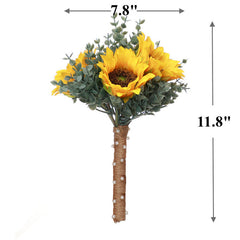 Bulk 7" Sunflower Bridesmaid Bouquet Artificial Wedding Bouquet Wholesale