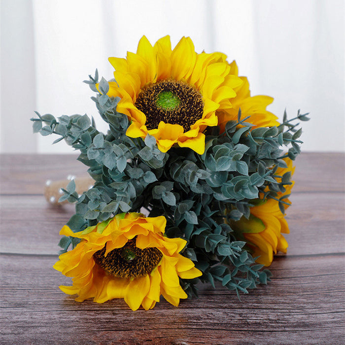 Bulk 7" Sunflower Bridesmaid Bouquet Artificial Wedding Bouquet Wholesale