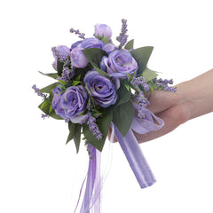 Bulk 9" Rose Bridal Bouquet Artificial Silk Rose Wedding Bouquet Wholesale