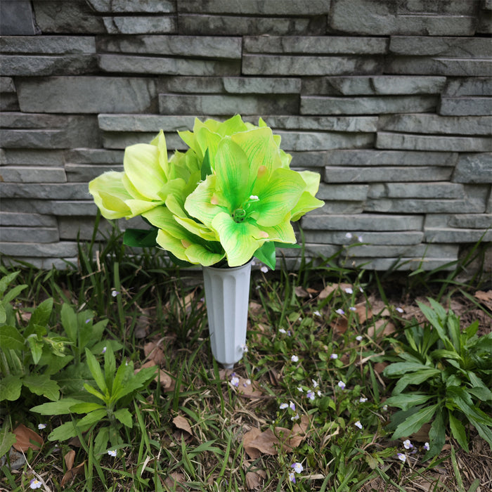 Bulk Cemetery Flowers Clivia in Vase for Graves and Memorials Arrangements Wholesale