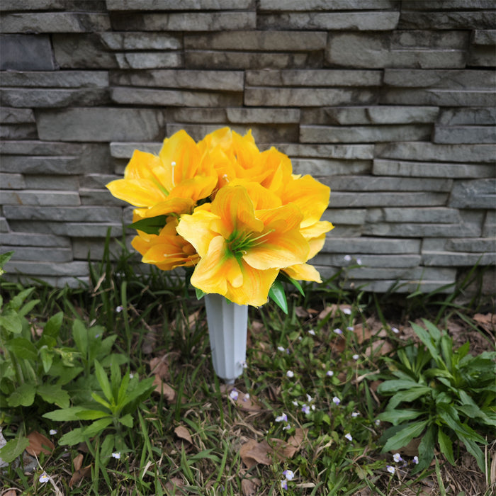 Bulk Cemetery Flowers Clivia in Vase for Graves and Memorials Arrangements Wholesale