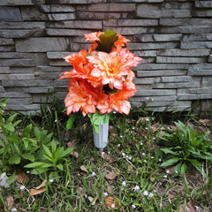 Bulk Cemetery Flowers Gladiolus With Vase for Graves and Memorials Arrangements Wholesale
