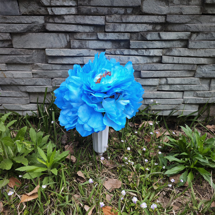 Bulk Cemetery Flowers Peony in Vase Artificial Flowers for Graves and Memorials Arrangements Wholesale