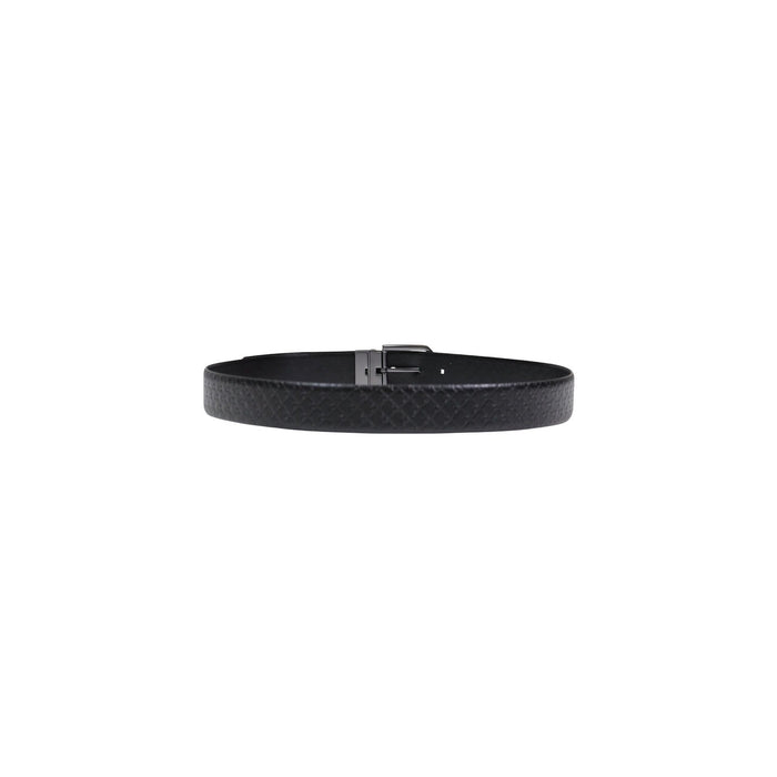 Image 3 : Ceinture Calvin Klein homme cuir véritable noir, motif embossé intégral visible sur toute la longueur — Delvale