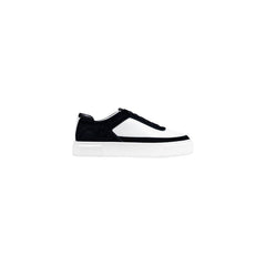 Image 1 : Baskets Calvin Klein Jeans homme en cuir noir et blanc, vue de profil — Delvale