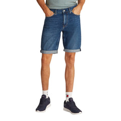 Image 1 : Bermuda Calvin Klein Jeans homme bleu azur en coton, vue de face avec fermeture zip — Delvale