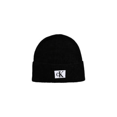Image 1 : Bonnet Calvin Klein Jeans homme noir en acrylique avec logo brodé — Delvale