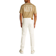 Image 2 : Détail jean blanc Calvin Klein Jeans homme avec poches avant et logo — Delvale