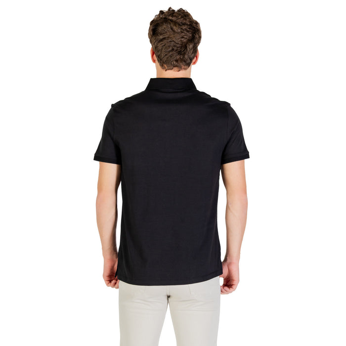 Image 2 : Polo Calvin Klein Jeans homme noir manches courtes, détail col polo — Delvale