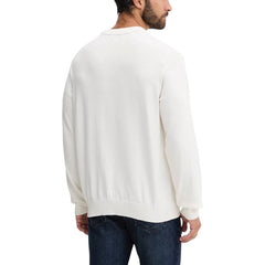 Image 2 : Détail du pull Calvin Klein Jeans homme blanc avec logo signature — Delvale