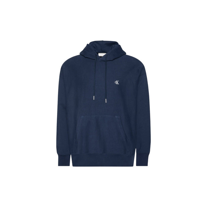 Image 1 : Sweat à capuche Calvin Klein Jeans homme bleu avec monogramme CK vue de face — Delvale