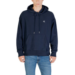 Image 2 : Détail monogramme CK sur sweat à capuche Calvin Klein Jeans bleu homme — Delvale