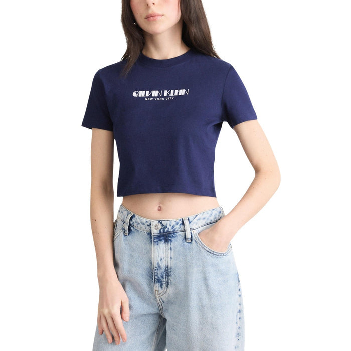 Image 5 : T-shirt Calvin Klein Jeans blanc femme détail logo marque authentique — delvale