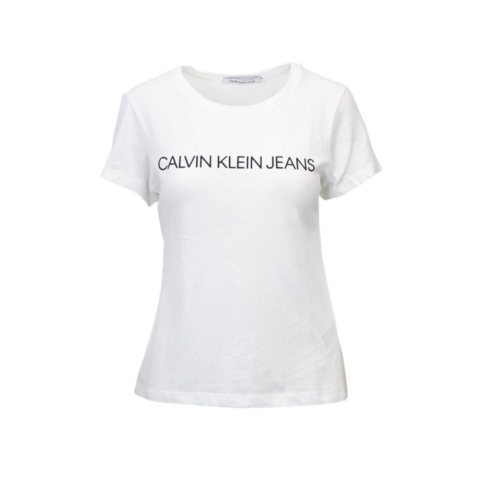 Image 4 : T-shirt Calvin Klein Jeans femme noir col rond style casual — delvale
