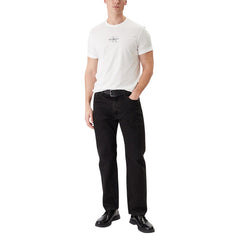 Image 2 : T-shirt Calvin Klein Jeans homme blanc coton premium vue de profil — Delvale