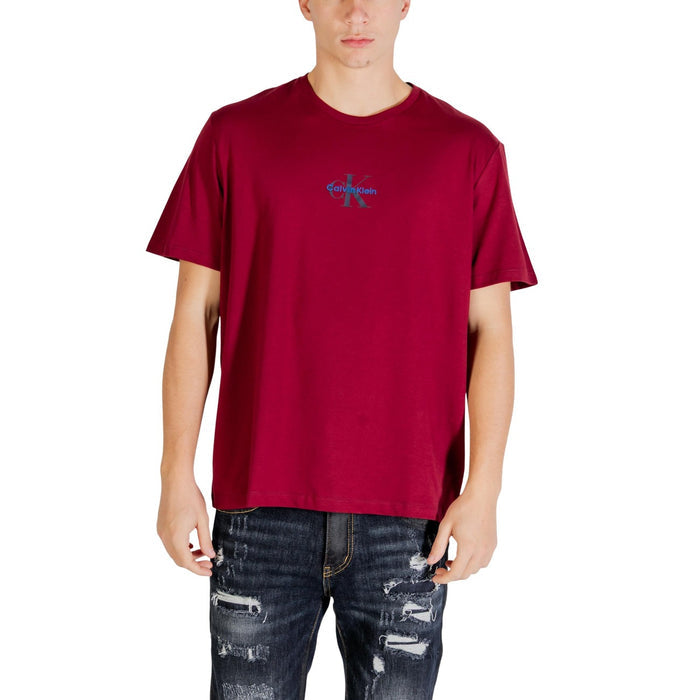 Image 5 : T-shirt Calvin Klein Jeans homme blanc manches courtes détail matière — Delvale