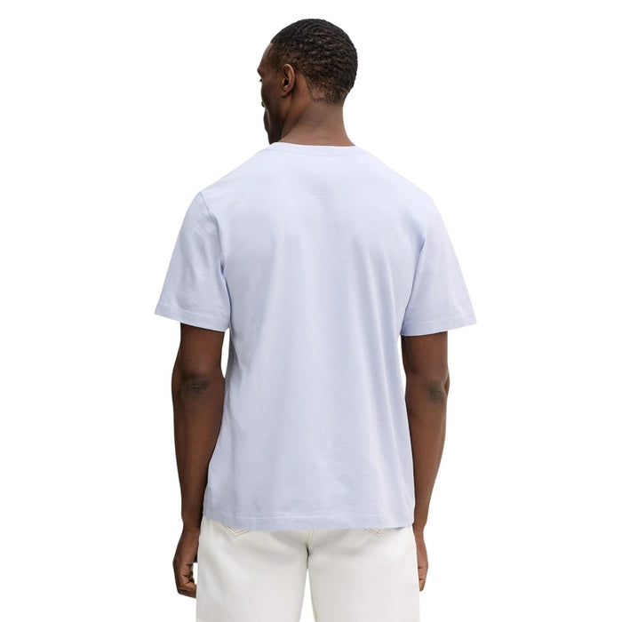 Image 2 : Vue de face du t-shirt Calvin Klein Jeans homme col rond bleu pastel, coupe casual moderne — Delvale