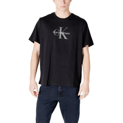 Image 1 : T-shirt Calvin Klein Jeans homme noir col rond en coton premium — Delvale