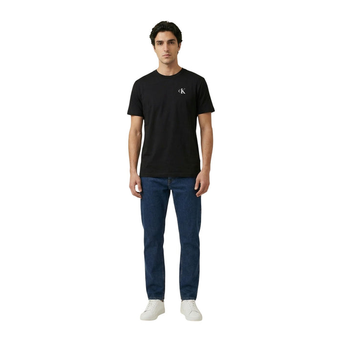 Image 2 : T-shirt Calvin Klein Jeans noir homme vue détail col rond — Delvale