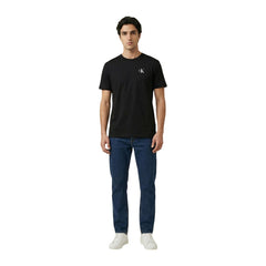 Image 2 : T-shirt Calvin Klein Jeans noir homme vue détail col rond — Delvale