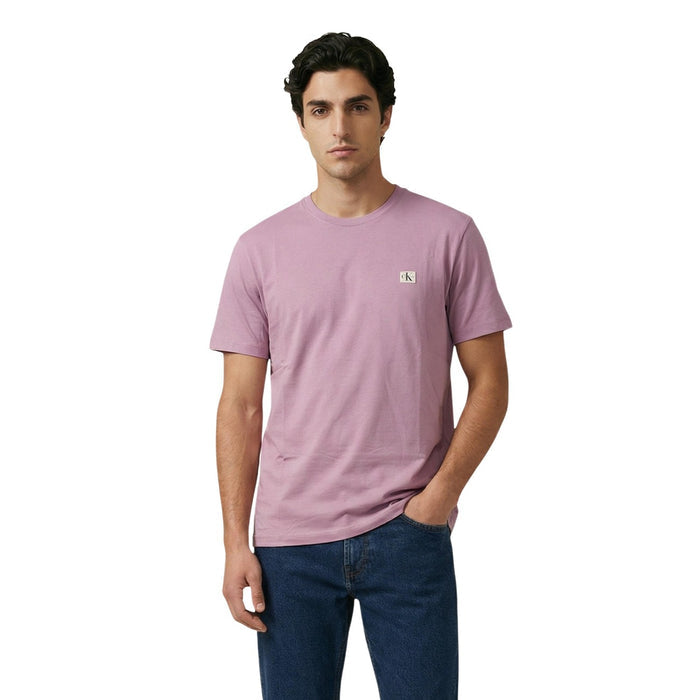 Image 1 : T-shirt Calvin Klein Jeans rose homme col rond manches courtes — Delvale